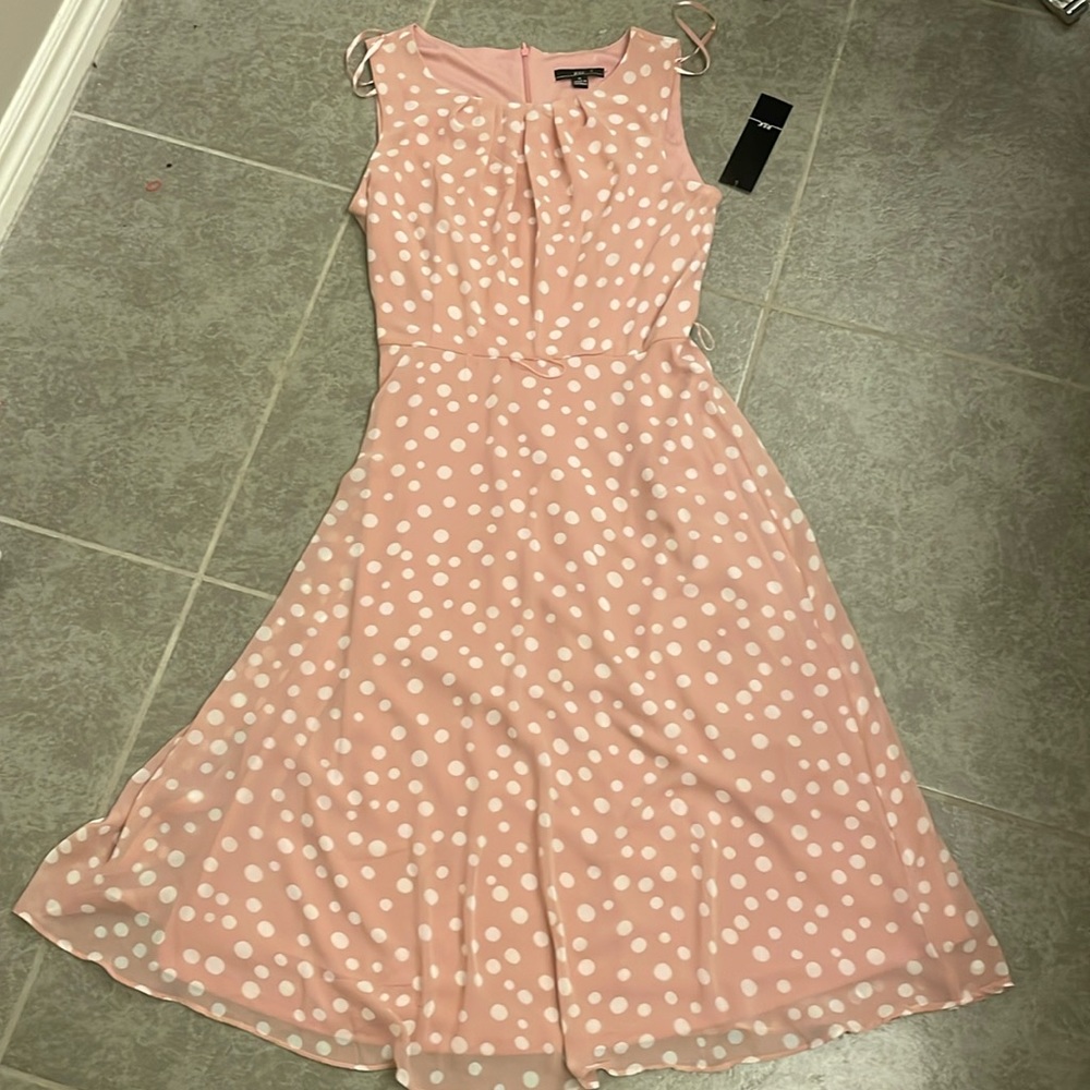 Pink polkadot spring dress